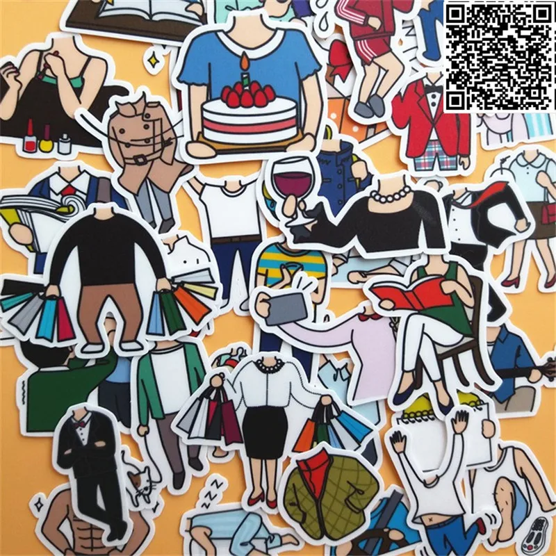 40 pcs fo'r Kids Fun Paper Stickers Homemade Half-length Bookkeeping Decals on Laptop / Decorative scrapbooking / DIY stickers
40 pcs fo'r Kids Fun Paper Stickers Homemade Half-length Bookkeeping Decals on Laptop / Decorative scrapbooking / DIY stickers