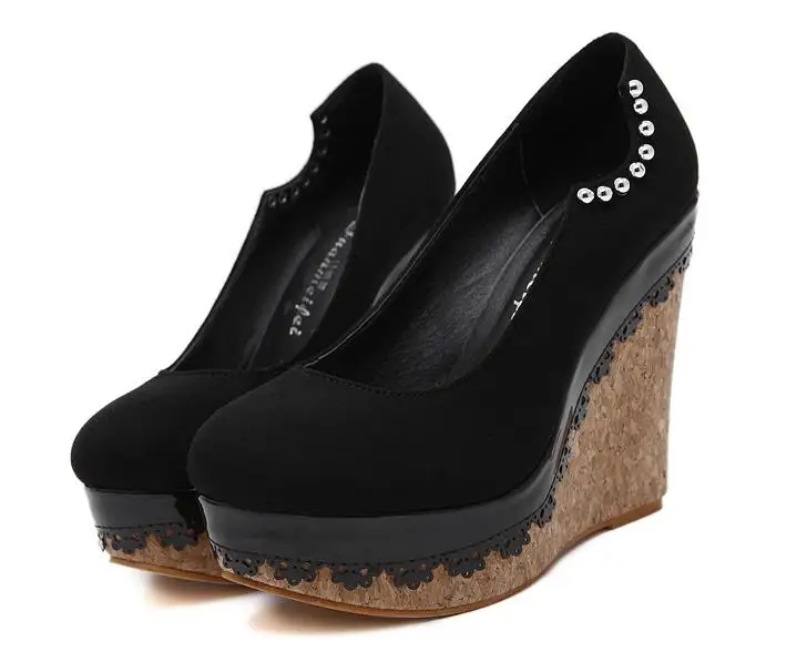 Spring new slope and thick bottom high heel shallow waterproof platform women's singles shoes
Spring new slope and thick bottom high heel shallow waterproof platform women's singles shoes