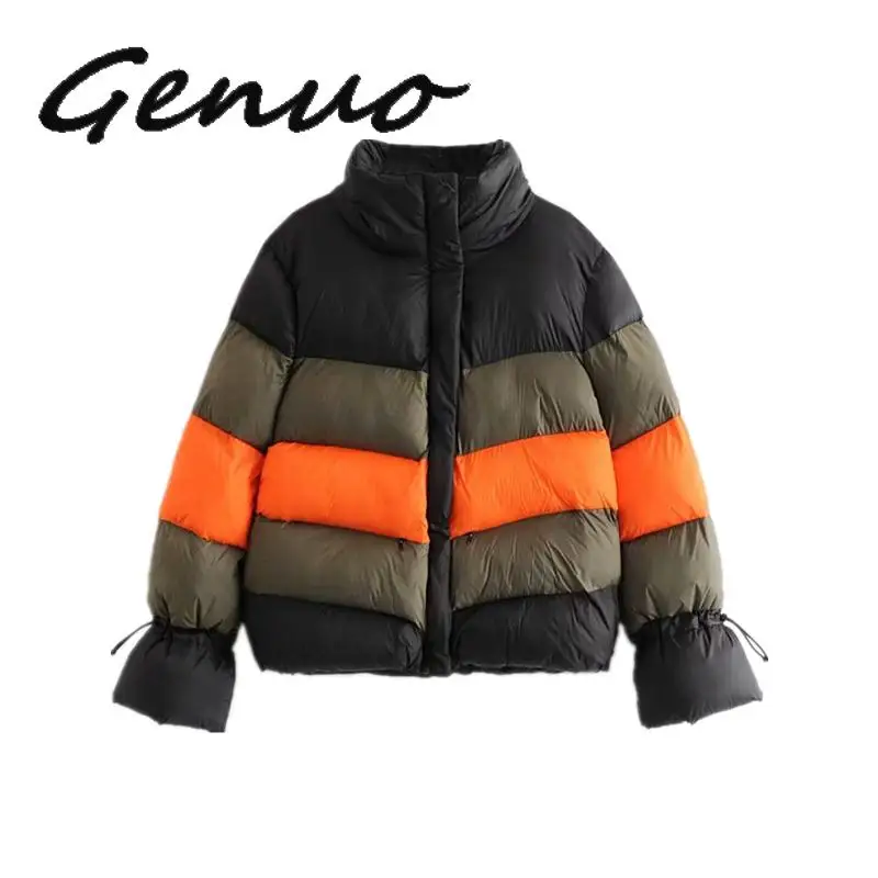 Fashion Multi block Patchwork Anorak Jacket Women Cotton Padded Warm Coat Lace Up Sleeve Stand Casual Outerwear Veste Femme
Fashion Multi block Patchwork Anorak Jacket Women Cotton Padded Warm Coat Lace Up Sleeve Stand Casual Outerwear Veste Femme