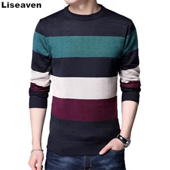 Liseaven Men Sweater Long Sleeve Casual Knitted Striped sweater Round Neck Pullover Sweaters New Men's Clothing
Liseaven Men Sweater Long Sleeve Casual Knitted Striped sweater Round Neck Pullover Sweaters New Men's Clothing