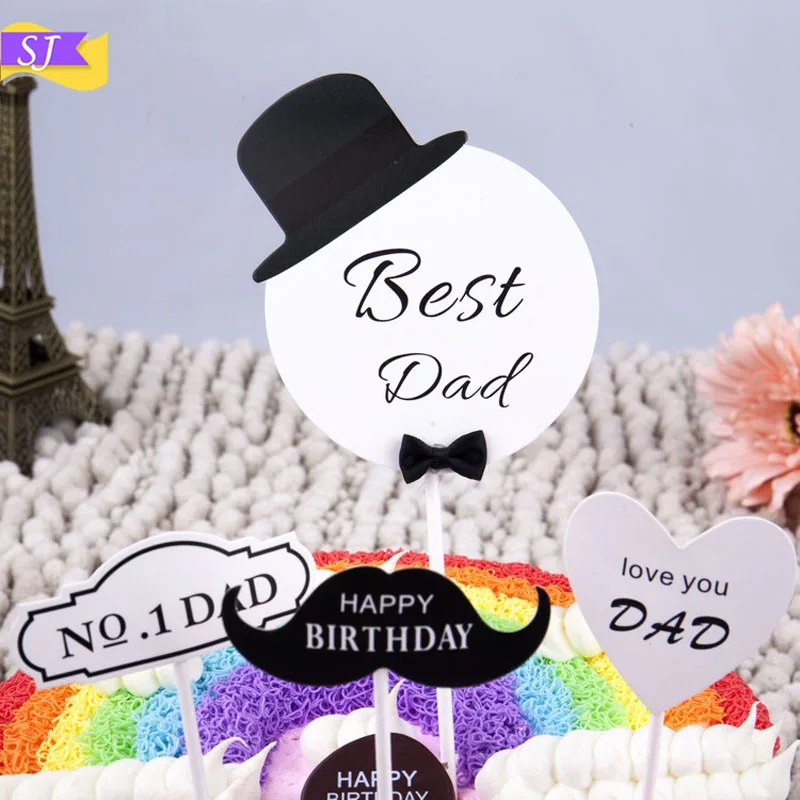1 set of best dad happy birthday cake card black beard hat heart shape cake decoration card dessert table personality dress up
1 set of best dad happy birthday cake card black beard hat heart shape cake decoration card dessert table personality dress up