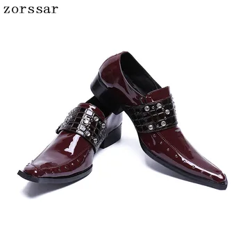 Zorssar 2019 New Men Leather Shoes Man Flat pointed toe Men Dress Shoes fashion Patent leather Male Formal Oxford Big Size 37-46
Zorssar 2019 New Men Leather Shoes Man Flat pointed toe Men Dress Shoes fashion Patent leather Male Formal Oxford Big Size 37-46