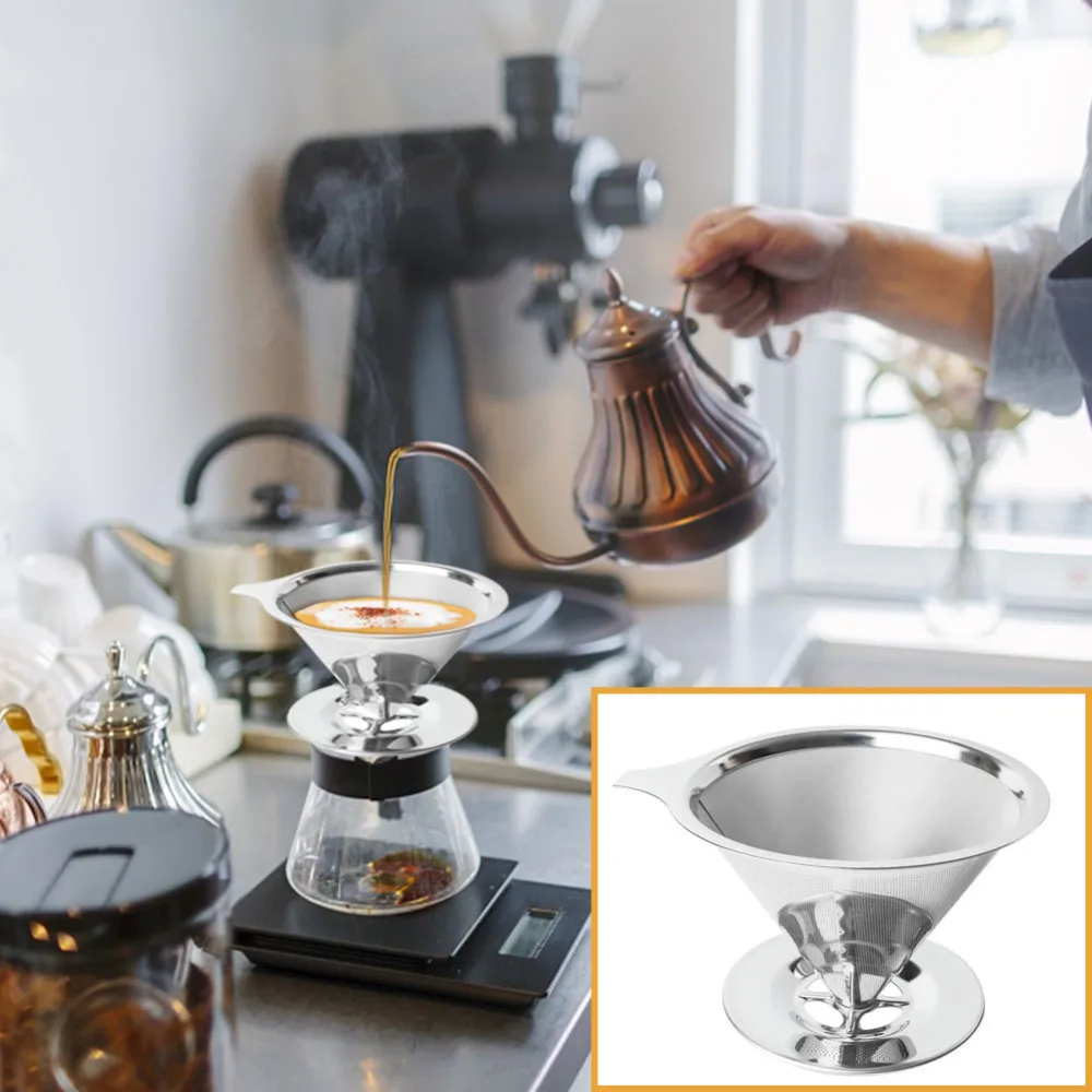 Double Layer Stainless Steel Coffee Filter Holder Pour Over Coffees Dripper Mesh Coffee Tea Filter Basket Tool Kitchen Office B4
Double Layer Stainless Steel Coffee Filter Holder Pour Over Coffees Dripper Mesh Coffee Tea Filter Basket Tool Kitchen Office B4