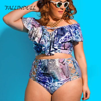 FALLINDOLL Plus Size Bikini Set Women Sexy large Size Swimwear Big High Waist Bikini Bathing Suit Offer Shoulder Monokini
FALLINDOLL Plus Size Bikini Set Women Sexy large Size Swimwear Big High Waist Bikini Bathing Suit Offer Shoulder Monokini