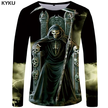 KYKU Brand Skull Long sleeve T shirt Men grim Reaper Tshirt Gothic 3d T-shirt Funny T shirts Punk Rock Mens Clothing Summer tops
KYKU Brand Skull Long sleeve T shirt Men grim Reaper Tshirt Gothic 3d T-shirt Funny T shirts Punk Rock Mens Clothing Summer tops