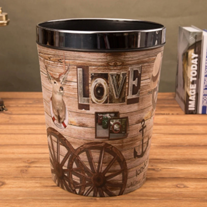 Retro Creative Fashion Paper Basket Home Living Room Bedroom Kitchen Bathroom Trash Can Without Cover European Waste Bins
Retro Creative Fashion Paper Basket Home Living Room Bedroom Kitchen Bathroom Trash Can Without Cover European Waste Bins