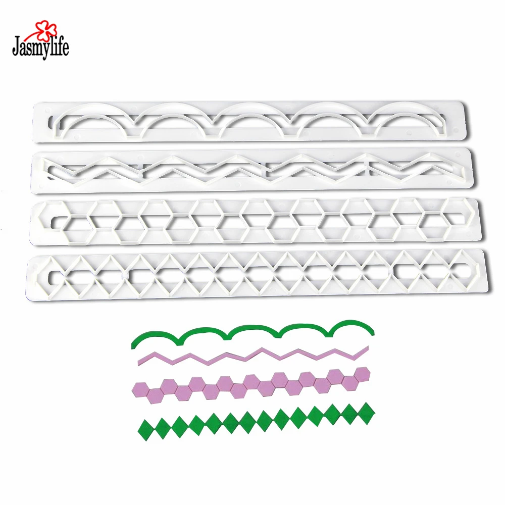 New 4PCS/SET Geometry Cookie Cutter Plastic Sugarcraft Fondant Cake Embossed Mold DIY Baking Cake Decorating Tools Bakeware
New 4PCS/SET Geometry Cookie Cutter Plastic Sugarcraft Fondant Cake Embossed Mold DIY Baking Cake Decorating Tools Bakeware