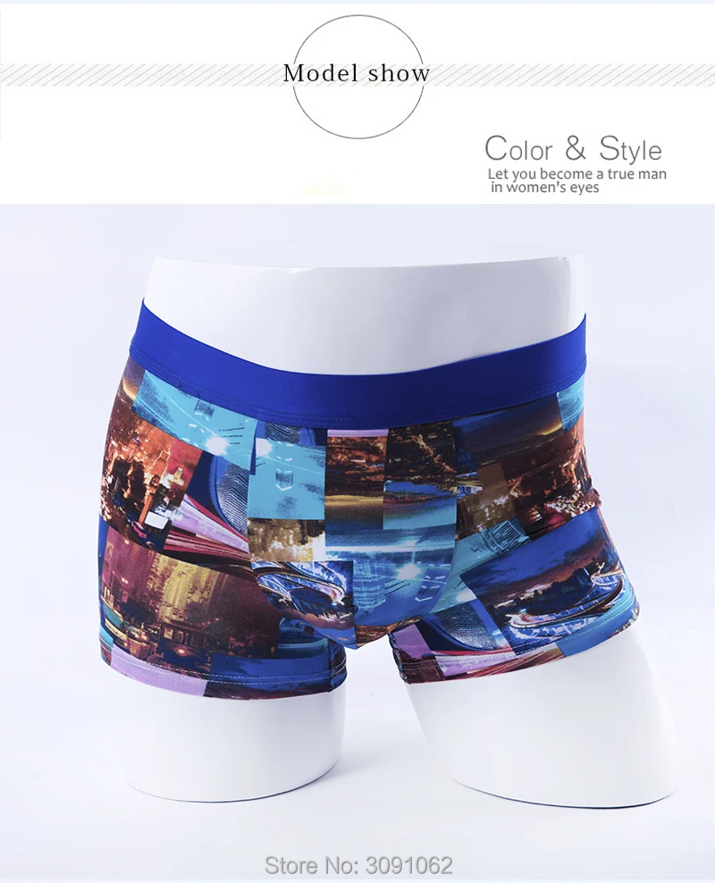 2PCS Elastic Sexy Boxer Shorts Nylon Men Underwear Bulge Calvinfully Underpants Cueca Men Underwear Cockcon Boxer Short Loose03