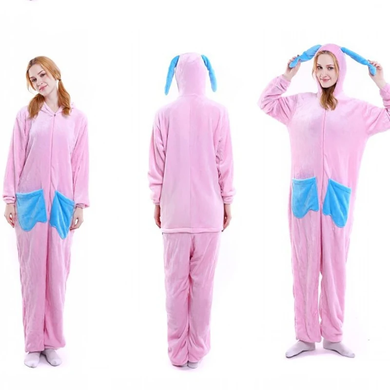 Image Hot Sale Women s Pink Rabbit  Animal Sloth Animal Costume Full Sleeve Sleep Lounge Onesies  Pajamas Pokemon