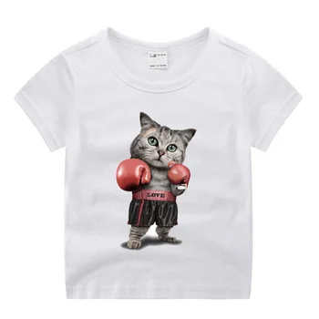 Baby Boy Girl Boxing Cat Print Clothes Children Funny T-shirt Round Neck Cotton Children Summer Top
Baby Boy Girl Boxing Cat Print Clothes Children Funny T-shirt Round Neck Cotton Children Summer Top