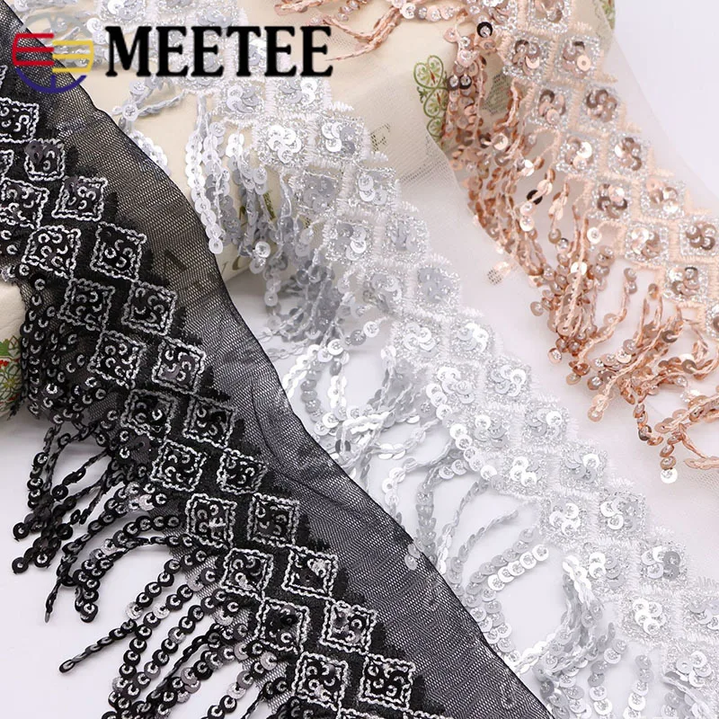 3Meters 13cm Mesh Sequins Lace Trims Tassel Lace Ribbons Webbing For Latin Dance Dress Fringe Trimming DIY Sewing Accessories
3Meters 13cm Mesh Sequins Lace Trims Tassel Lace Ribbons Webbing For Latin Dance Dress Fringe Trimming DIY Sewing Accessories