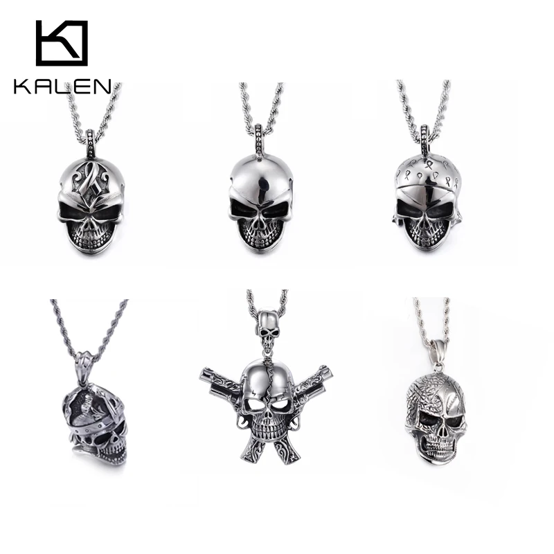Kalen Gothic Stainless Steel Skull Kolye Pendant Necklaces For Men Punk Skeleton Homme Choker Necklace Collare Jewelry Accessory
Kalen Gothic Stainless Steel Skull Kolye Pendant Necklaces For Men Punk Skeleton Homme Choker Necklace Collare Jewelry Accessory