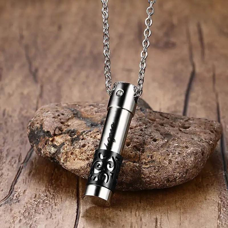 Stainless Steel Perfume Bottle Pendants Necklaces Mens Womens Openable Urn Keepsake Jewelry Cylinder Ashes Memorial Unisex Gifts
Stainless Steel Perfume Bottle Pendants Necklaces Mens Womens Openable Urn Keepsake Jewelry Cylinder Ashes Memorial Unisex Gifts