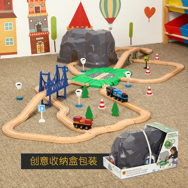 Dashandong train track toy set compatible with wooden train track small train scene large size comes with storage box
Dashandong train track toy set compatible with wooden train track small train scene large size comes with storage box