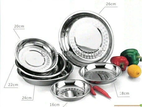 Free Shipping! 22cm-28cm,5pcs/lot Thicken Stainless Steel Round Dish,Fast Food Tray Plate,Soup Dish Plate,Canteens Tableware
Free Shipping! 22cm-28cm,5pcs/lot Thicken Stainless Steel Round Dish,Fast Food Tray Plate,Soup Dish Plate,Canteens Tableware