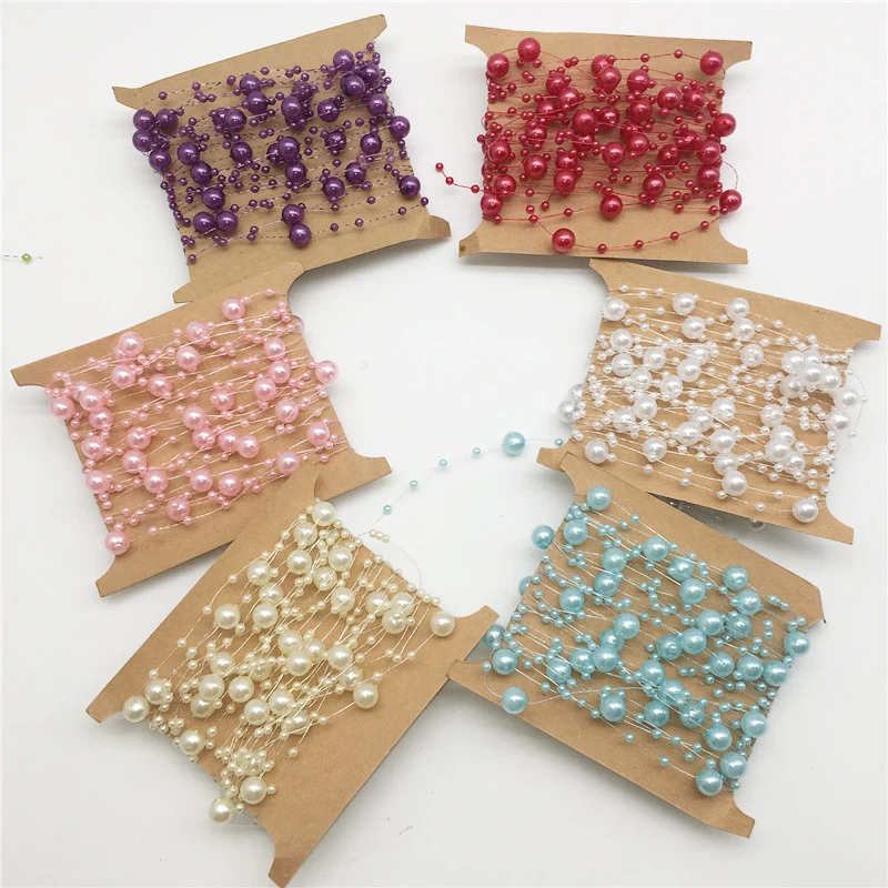 5Meters/Lot Pink/ White Fishing Line Artificial Pearls Beads Chain Garland Flowers for Wedding Bridal Bouquet Flower Decoration
5Meters/Lot Pink/ White Fishing Line Artificial Pearls Beads Chain Garland Flowers for Wedding Bridal Bouquet Flower Decoration