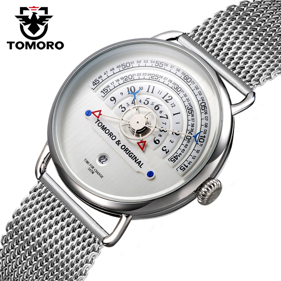TOMORO Original 2017 New Creative 4 hands Unique Reading Clock Mesh Steel Strap Men Vogue Luxury Casual Male Quartz Puzzle Watch
TOMORO Original 2017 New Creative 4 hands Unique Reading Clock Mesh Steel Strap Men Vogue Luxury Casual Male Quartz Puzzle Watch