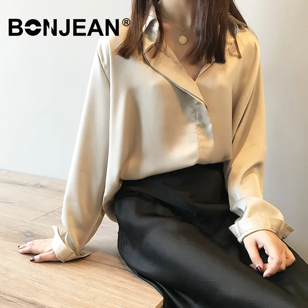 Satin Blouse Elegant Black Green Satin Shirt Women Long Sleeve Office Ladies Blouses Spring Tops Chemise Femme Blusa Mujer Z243
Satin Blouse Elegant Black Green Satin Shirt Women Long Sleeve Office Ladies Blouses Spring Tops Chemise Femme Blusa Mujer Z243