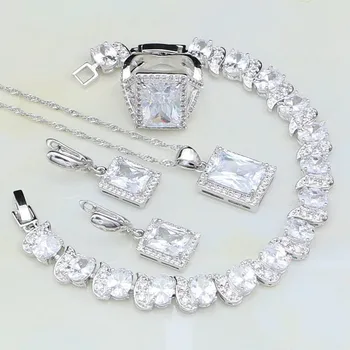 925 Silver Jewelry White Australian Crystal Bridal Jewelry Sets For Women Wedding Bracelets/Necklace/Pendant/Earrings/Ring 4PCS
925 Silver Jewelry White Australian Crystal Bridal Jewelry Sets For Women Wedding Bracelets/Necklace/Pendant/Earrings/Ring 4PCS