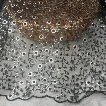 High quality Mesh lace fabric 3D black beads sequins rose embroidery fabric Transparent mesh fabric for dress DIY patchwork
High quality Mesh lace fabric 3D black beads sequins rose embroidery fabric Transparent mesh fabric for dress DIY patchwork