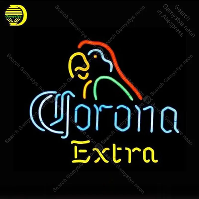 Coron дополнительный попугай неоновая вывеска лампа стеклянная трубка Пивной бар