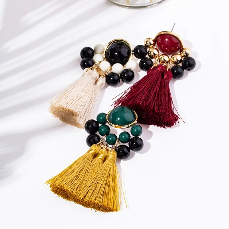 3 colors handmade beads drop earrings long tassel hit color red dangle earrings fashion jewelry for women female
3 colors handmade beads drop earrings long tassel hit color red dangle earrings fashion jewelry for women female