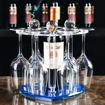 Crystal glass frame with double Wine wine rack shelf rack European wine rack goblet ornaments
Crystal glass frame with double Wine wine rack shelf rack European wine rack goblet ornaments