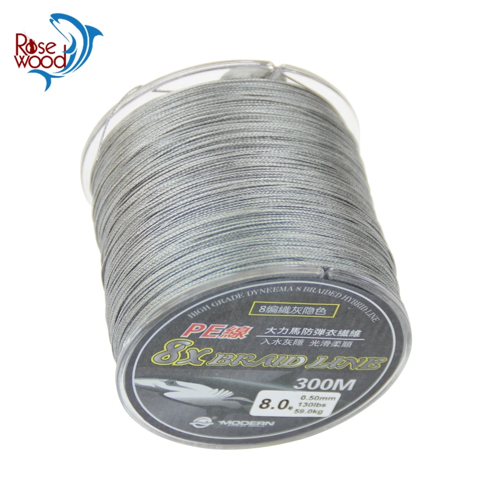 RoseWood 300M PE Braid 8 Stands 18LBs 130LB Multifilament Fishing Line FreshwaterSaltwater Braided Super Strong (1)