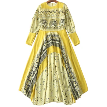 XF 2018 Palace Fashion Autumn Maxi Dresses High Quality New Women'S Long Sleeve Floral Printed Vintage Long Dress
XF 2018 Palace Fashion Autumn Maxi Dresses High Quality New Women'S Long Sleeve Floral Printed Vintage Long Dress