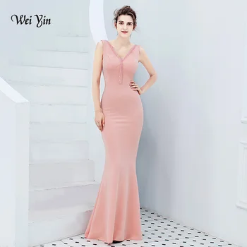 wei yin Pink V-neck High Design Crystal Mermaid Prom Dress 2020 Sleveless High Quality Evening Dress vestido de festa WY1787
wei yin Pink V-neck High Design Crystal Mermaid Prom Dress 2020 Sleveless High Quality Evening Dress vestido de festa WY1787