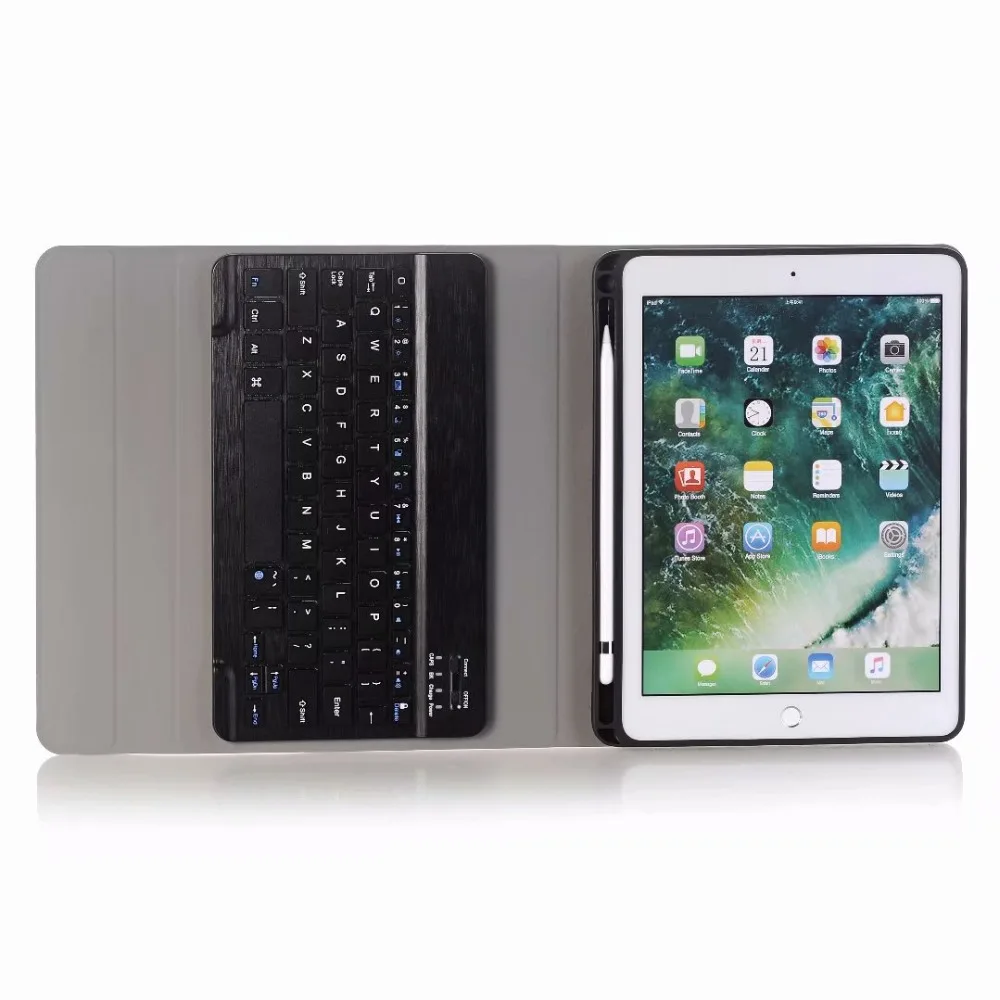 Wireless Bluetooth Keyboard Case For New ipad 9.7 2017 2018 A1822 A1823 A1893 tablet cover Pencil Holder For ipad 5 Air+pen
Wireless Bluetooth Keyboard Case For New ipad 9.7 2017 2018 A1822 A1823 A1893 tablet cover Pencil Holder For ipad 5 Air+pen