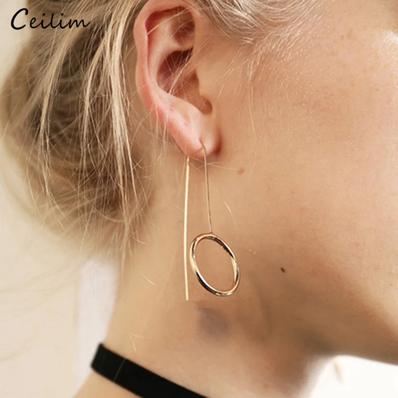 Simple Circle Drop Earrings for Women Minimalism Silver Gold Color Long Earring Hooks Korean Fashion Jewelry Brincos
Simple Circle Drop Earrings for Women Minimalism Silver Gold Color Long Earring Hooks Korean Fashion Jewelry Brincos
