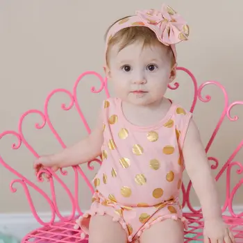 Gold Polka Dot Baby Girl Romper Newborn Baby Peach Pompom Romper Infant Costume Jumpsuit Baby Birthday Outfit With Headband
Gold Polka Dot Baby Girl Romper Newborn Baby Peach Pompom Romper Infant Costume Jumpsuit Baby Birthday Outfit With Headband