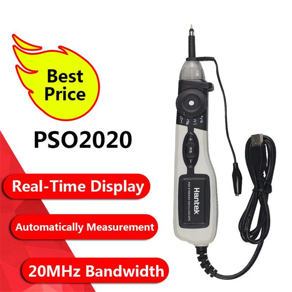 Hantek Official PSO2020 USB Pen type Storage Digital Oscilloscope USB 1 Channel 20Mhz 96MSa/s Diagnostic-tool
Hantek Official PSO2020 USB Pen type Storage Digital Oscilloscope USB 1 Channel 20Mhz 96MSa/s Diagnostic-tool