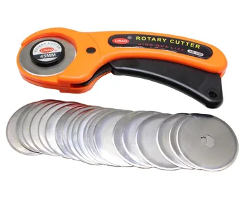 45mm Rotary Cutter + 20pc Spare Blades Fit Olfa Dafa Fiskars Rotary Cutter Fabric Paper Circular Cutting Patchwork Craft Leather
45mm Rotary Cutter + 20pc Spare Blades Fit Olfa Dafa Fiskars Rotary Cutter Fabric Paper Circular Cutting Patchwork Craft Leather