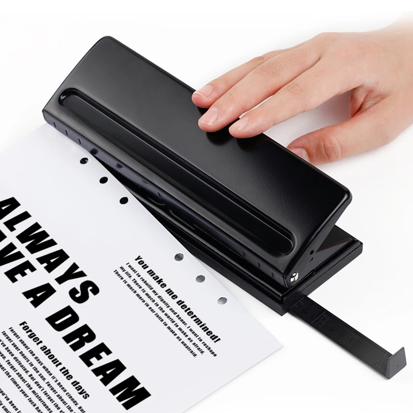 

6-hole Punch Standard Puncher Paper Adjustable Stapler Home Office Binding Supplies Student Stationery Equipment