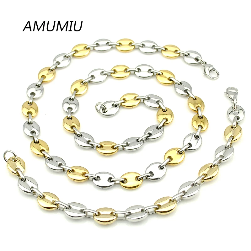 AMUMIU Men and Women Beads Stainless Steel African Jewelry Set Chain Necklace Bracelet Sets For Man Lady TZ060
AMUMIU Men and Women Beads Stainless Steel African Jewelry Set Chain Necklace Bracelet Sets For Man Lady TZ060