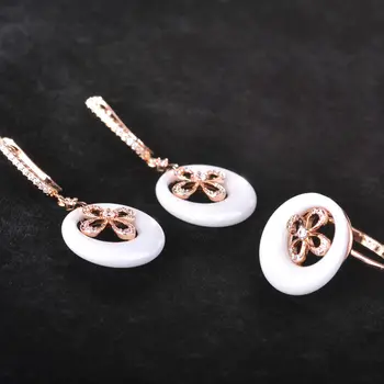 Dazz Ceramic Keramisch Round Flower Jewelry Sets Earrings Ring Women Rose Gold Color Zircon White Aros Brinco Wedding Schmuck
Dazz Ceramic Keramisch Round Flower Jewelry Sets Earrings Ring Women Rose Gold Color Zircon White Aros Brinco Wedding Schmuck