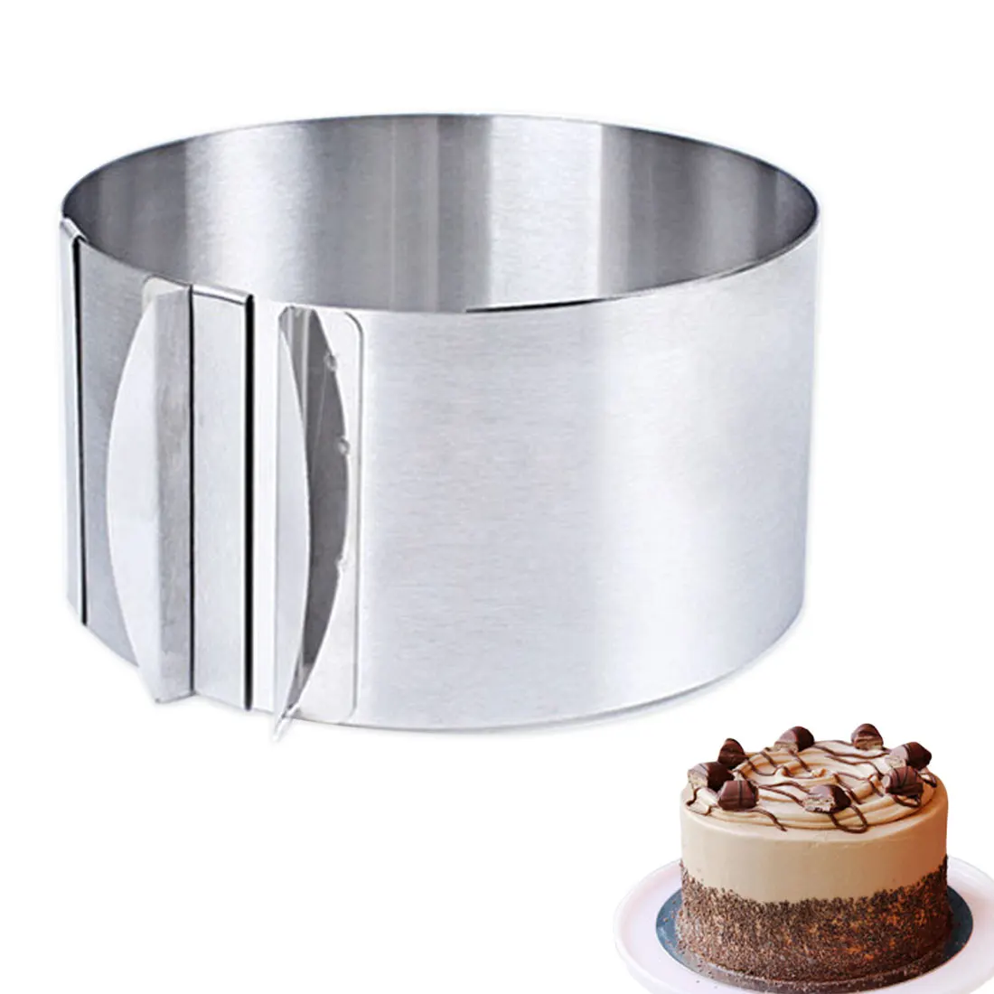 Retractable Circle Mousse Cake Stainless Steel Cutter Baking Tool Bakeware Fondant Cake Mould
Retractable Circle Mousse Cake Stainless Steel Cutter Baking Tool Bakeware Fondant Cake Mould