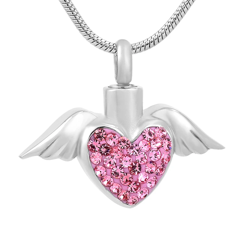 IJD9770 Angel Wings Heart Urn Pink Clear Crystal Cremation urn Pets Dogs Cats Funeral Jewelry Pendant For Women Girl
IJD9770 Angel Wings Heart Urn Pink Clear Crystal Cremation urn Pets Dogs Cats Funeral Jewelry Pendant For Women Girl