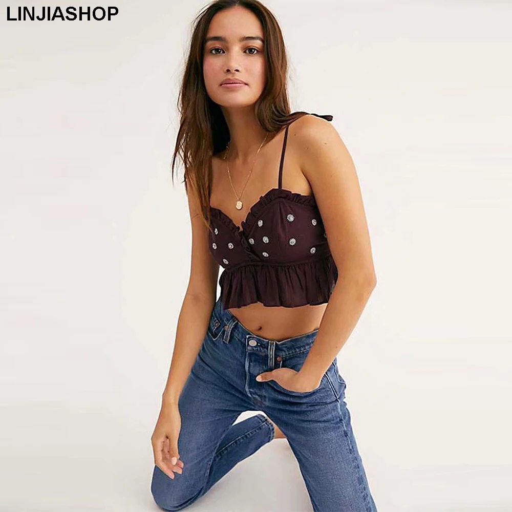 Embroidery Camis Claret-Red Black Yellow Cotton Tank top Polka Dot Camis Casual Women Crop Tops female vestidos new arrival 2019
Embroidery Camis Claret-Red Black Yellow Cotton Tank top Polka Dot Camis Casual Women Crop Tops female vestidos new arrival 2019