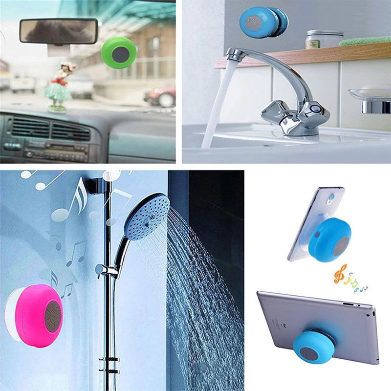 New Waterproof Bluetooth Speaker Portable Sucker Wireless Mini Stereo Bass Subwoofer Handsfree bathroom 1pcs | Электроника