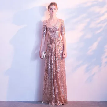 Holievery Black Gold Sequins V Neck Evening Dress with Half Sleeves 2019 Bling Floor Length Party Dresses Formal Gowns vestidos
Holievery Black Gold Sequins V Neck Evening Dress with Half Sleeves 2019 Bling Floor Length Party Dresses Formal Gowns vestidos