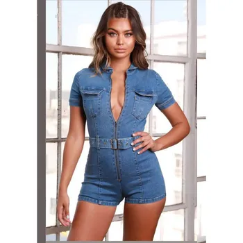 2019 Summer Women Denim Jumpsuit Solid Short Sleeve Mini Jumpsuits Sexy Skinny Slim Jeans Romper
2019 Summer Women Denim Jumpsuit Solid Short Sleeve Mini Jumpsuits Sexy Skinny Slim Jeans Romper