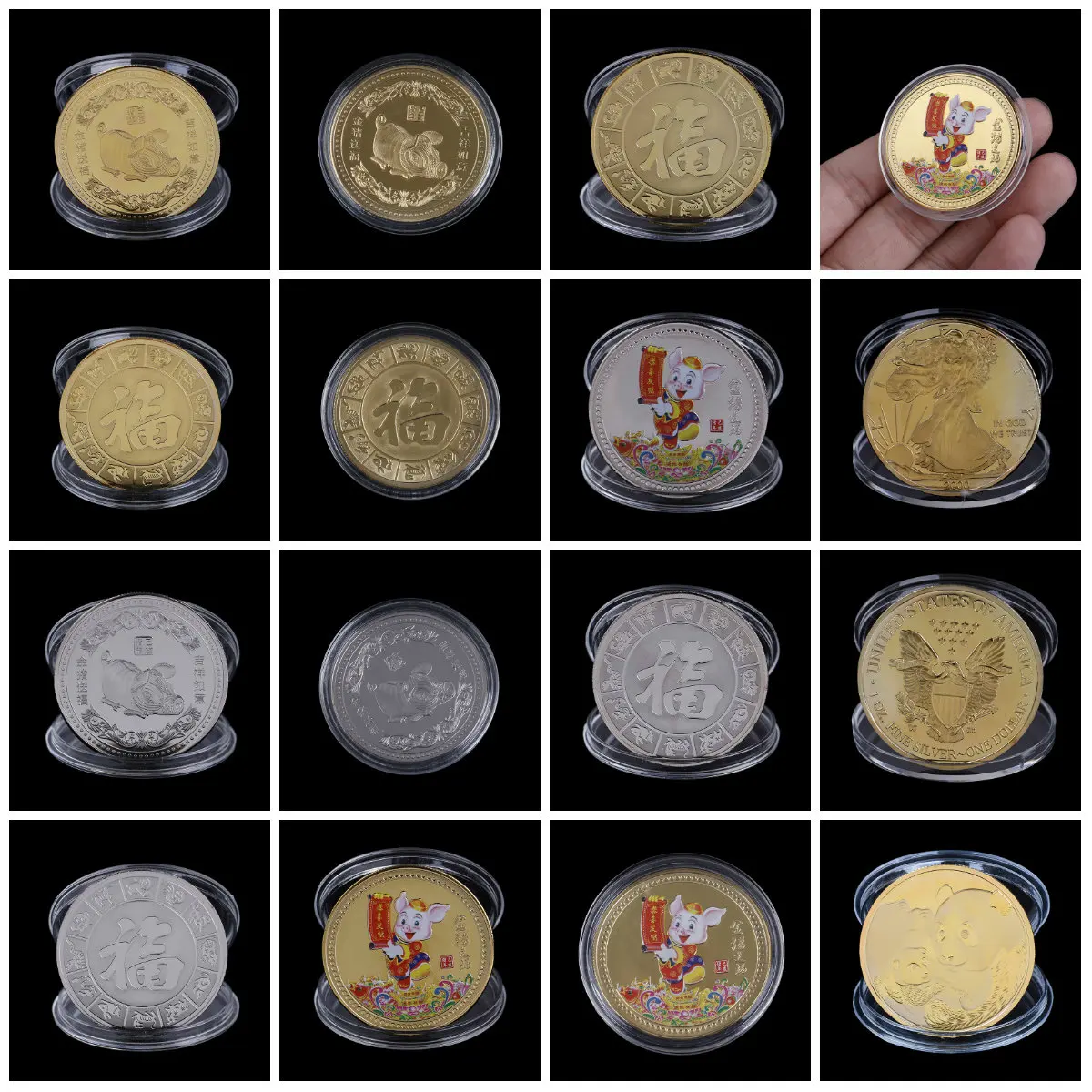 Year of Pig Delivers Money Coins Fu Pig Commemorative Coin Collection New Year Gift Gold Plated Good Fortune Home Car Decor 2019
Year of Pig Delivers Money Coins Fu Pig Commemorative Coin Collection New Year Gift Gold Plated Good Fortune Home Car Decor 2019