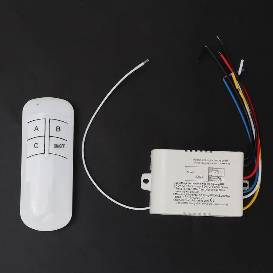 3 Ways ON/OFF 220V Digital Wireless Wall Light Receiver Transmitter Remote Control Switch
3 Ways ON/OFF 220V Digital Wireless Wall Light Receiver Transmitter Remote Control Switch