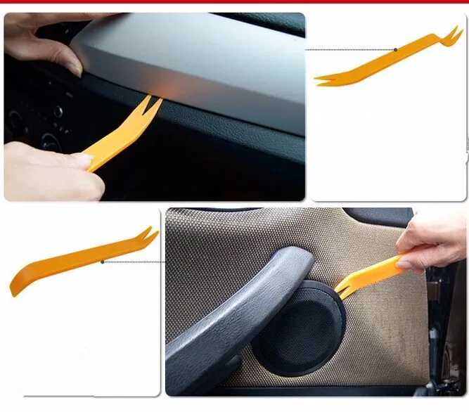 4pcs Remover Removal Puller Pry Tool Car Door Panel Trim Upholstery Retaining Clip Plier Tool Hand Tool Set air caps cover