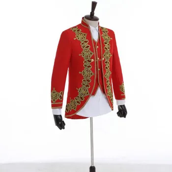 New male model nightclub handsome Korean hair stylist red small suit embroidery court Slim tide male clothing
New male model nightclub handsome Korean hair stylist red small suit embroidery court Slim tide male clothing