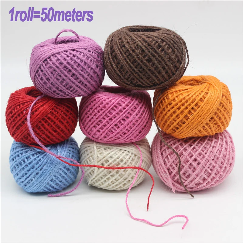 50m/roll Colorful Frame Wall Hemp Rope Environmental Dyed DIY Hand-knitted Decorative Hemp Cord Gift Pack Thread
50m/roll Colorful Frame Wall Hemp Rope Environmental Dyed DIY Hand-knitted Decorative Hemp Cord Gift Pack Thread