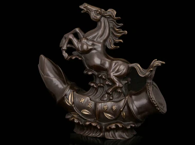 JP S1151 Art Deco Sculpture Horse Stand Bamboo Bless Career Bronze Statue B0403
JP S1151 Art Deco Sculpture Horse Stand Bamboo Bless Career Bronze Statue B0403